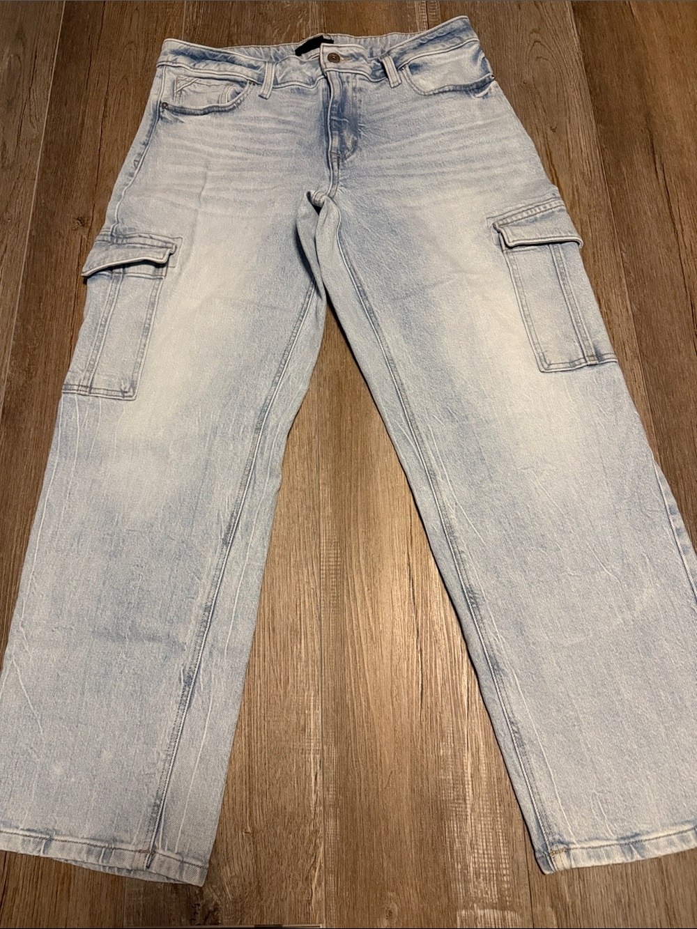 edgely Mid Rise Relaxed Boyfriend Straight Cargo Jeans